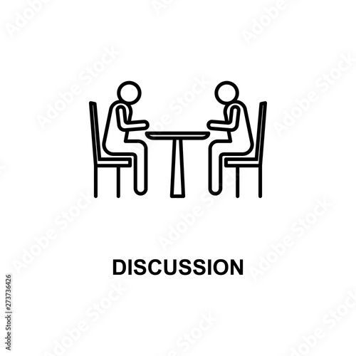 table discussion icon. Element of conference with description icon for mobile concept and web apps. Outline table discussion icon can be used for web and mobile