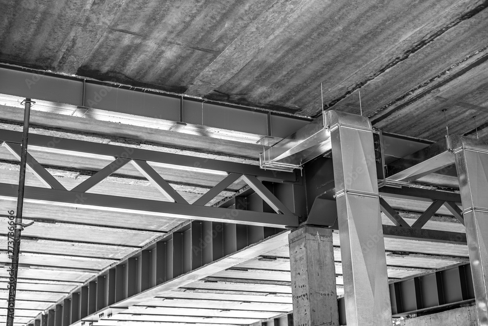 Constructions of a building under construction or a room with ventilation ducts. Constructions of a building under construction or a room with ventilation ducts.