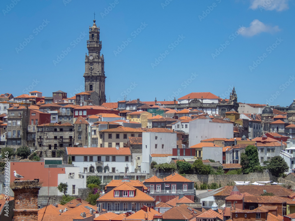 Looking across the rooftops of Porto in Portugal
