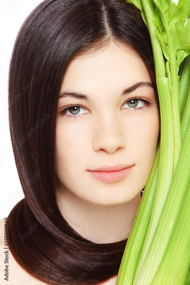 Young beautiful healthy woman with clean make-up, organic beauty concept Young beautiful healthy woman with clean make-up, organic beauty concept