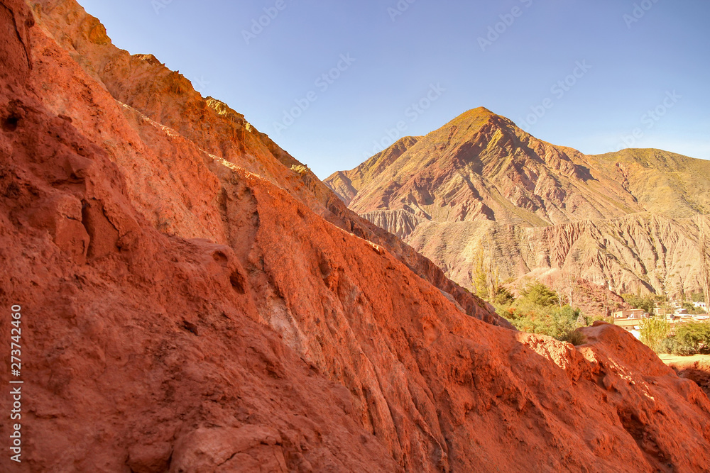 View on the rocks and the mountains of Salta