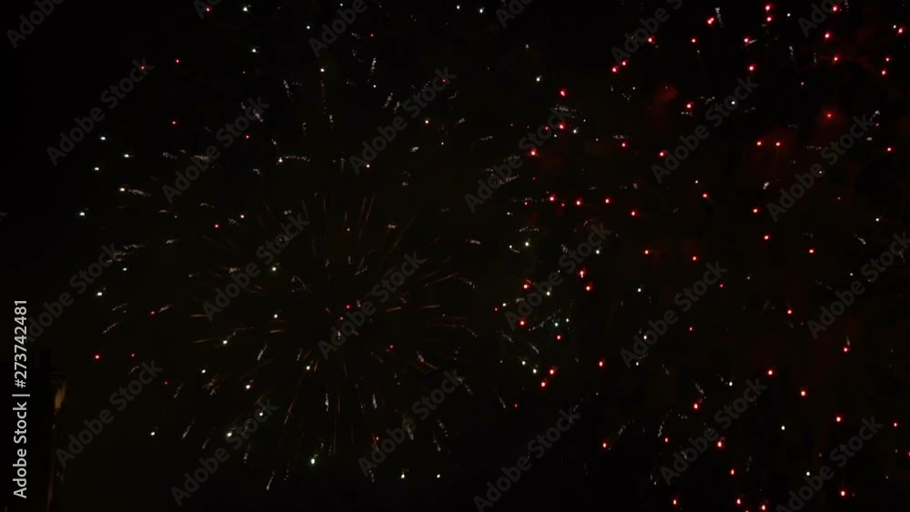 Fireworks sparkles in the sky at night Fireworks sparkles in the sky at night
