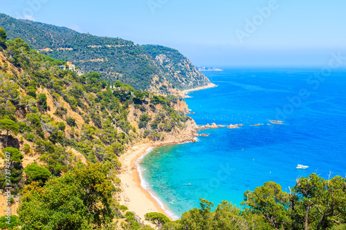 View of sea bay with beach, Costa Brava, Spain