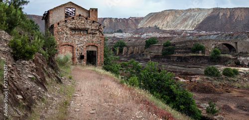 Landscape of old mining structures in Riotinto Huelva Spain photo