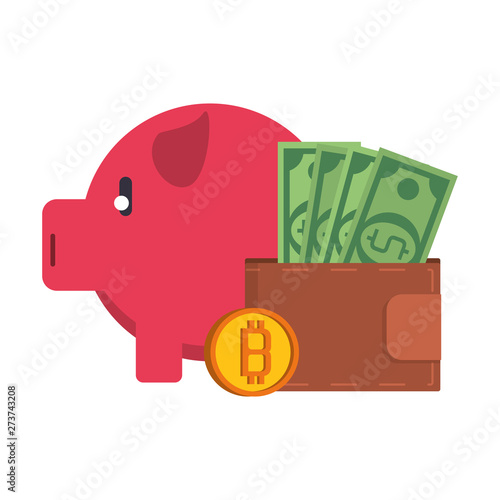 Bitcoin cryptocurrency digital money symbols