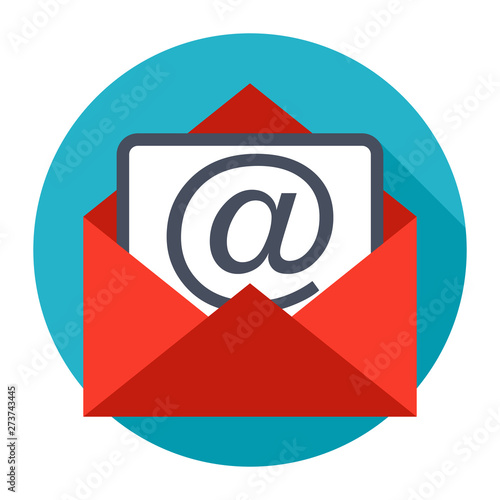 Envelope email icon isolated on white background photo