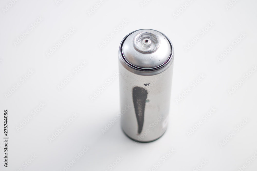 aerosol paint top view close-up blurred white background chrome aerosol paint top view close-up blurred white background chrome