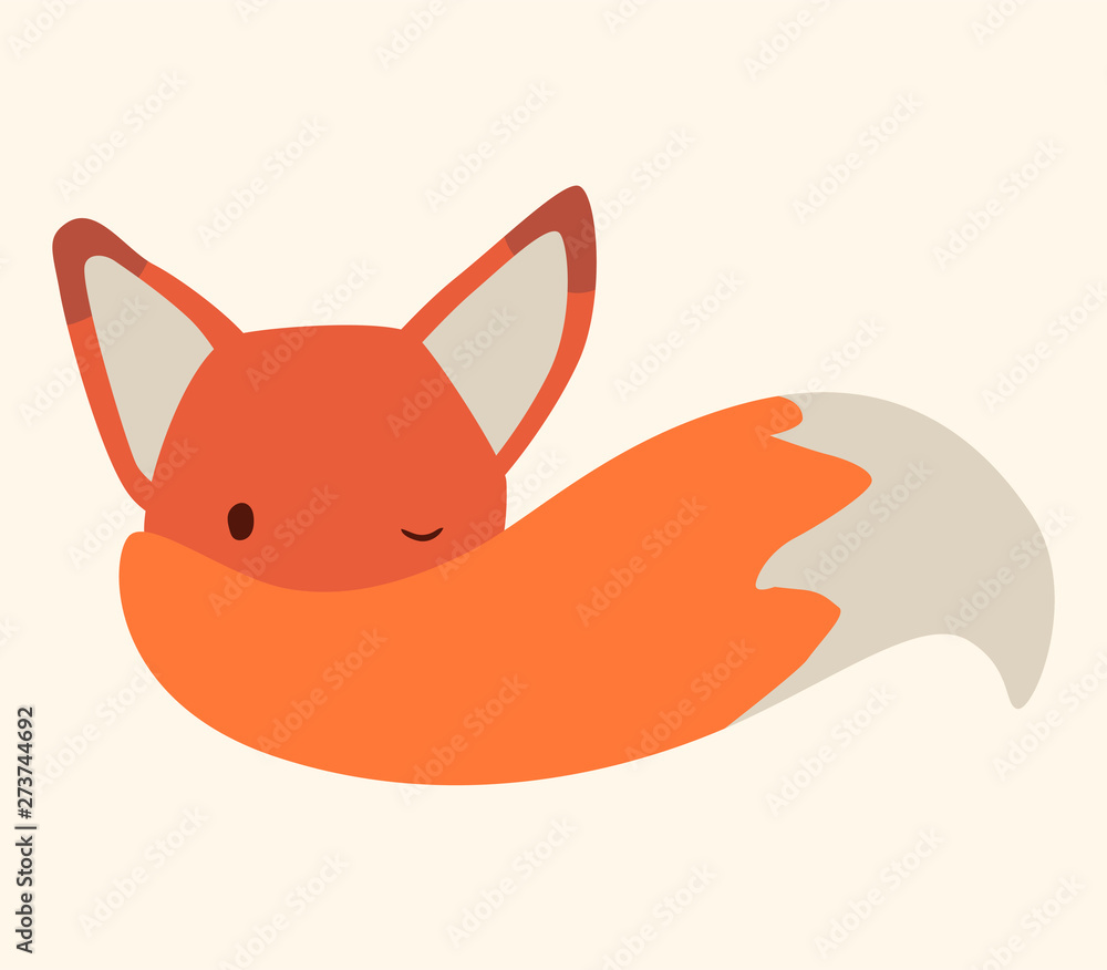 Fox cub character icon flat vector silly diverse tender adorable Fox cub character icon flat vector silly diverse tender adorable