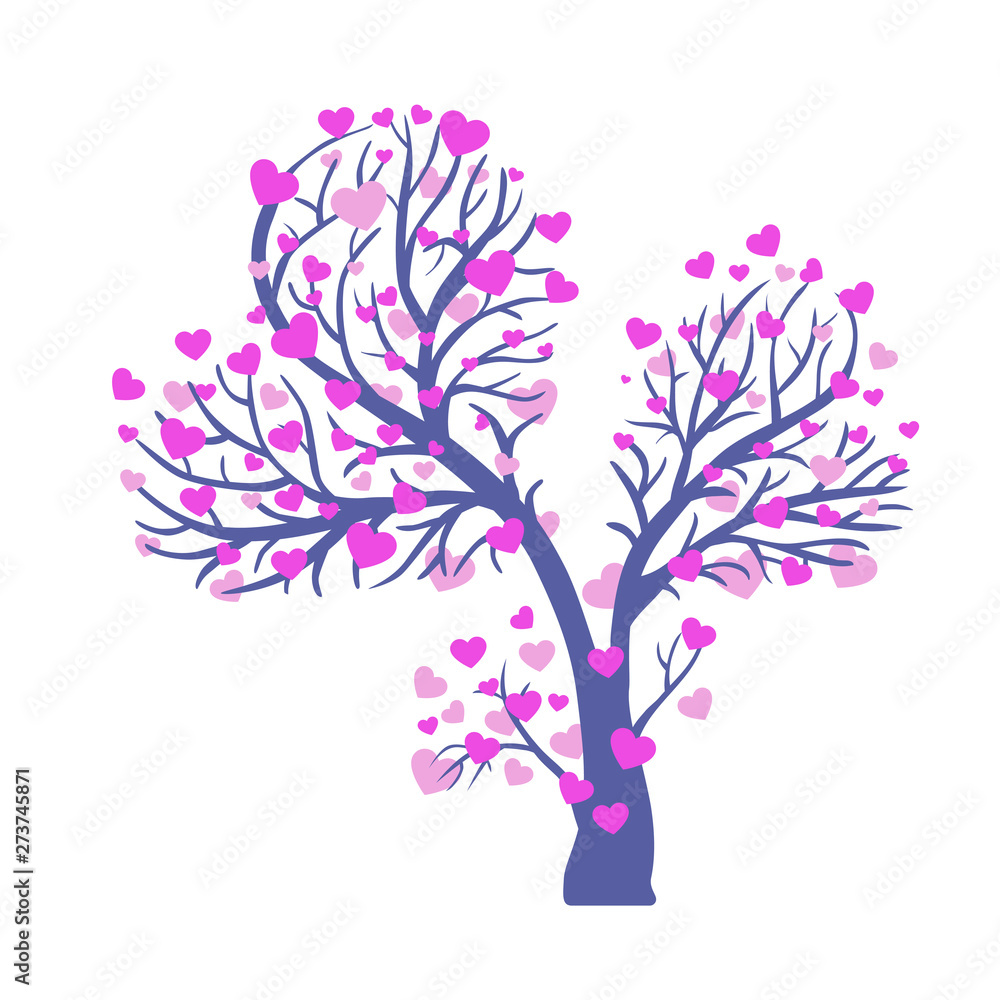 Obraz premium valentine's day love romantic happy gift card print heart tree