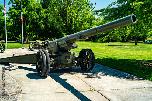 Vintage 155mm field artillery gun
