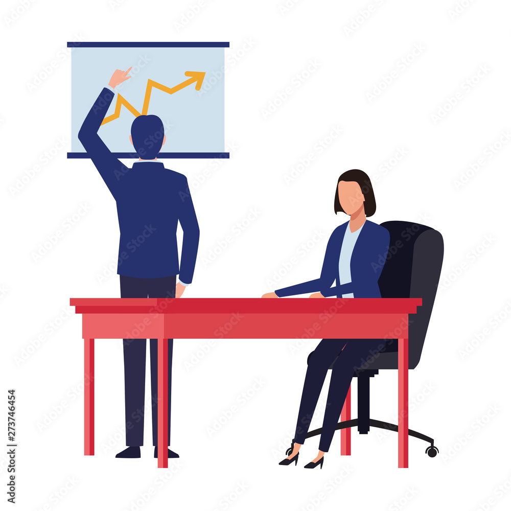 Obraz premium business people avatars cartoon character