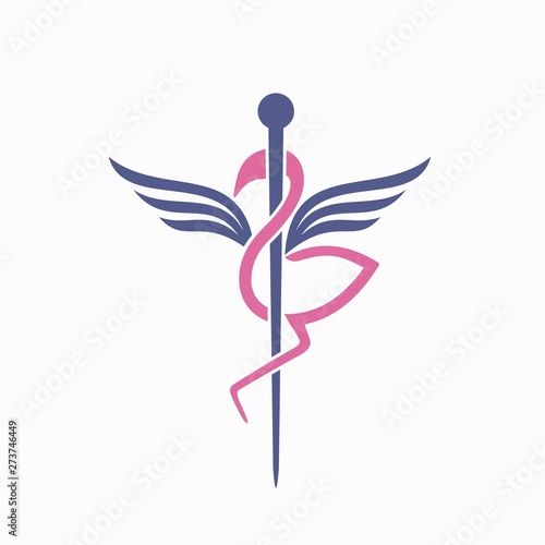 Stork that forms the caduceus symbol