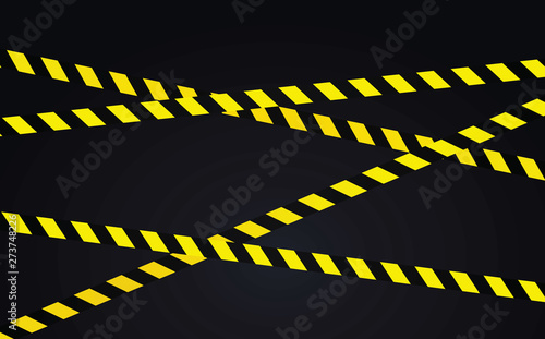 Yellow and black tape. vector illustration