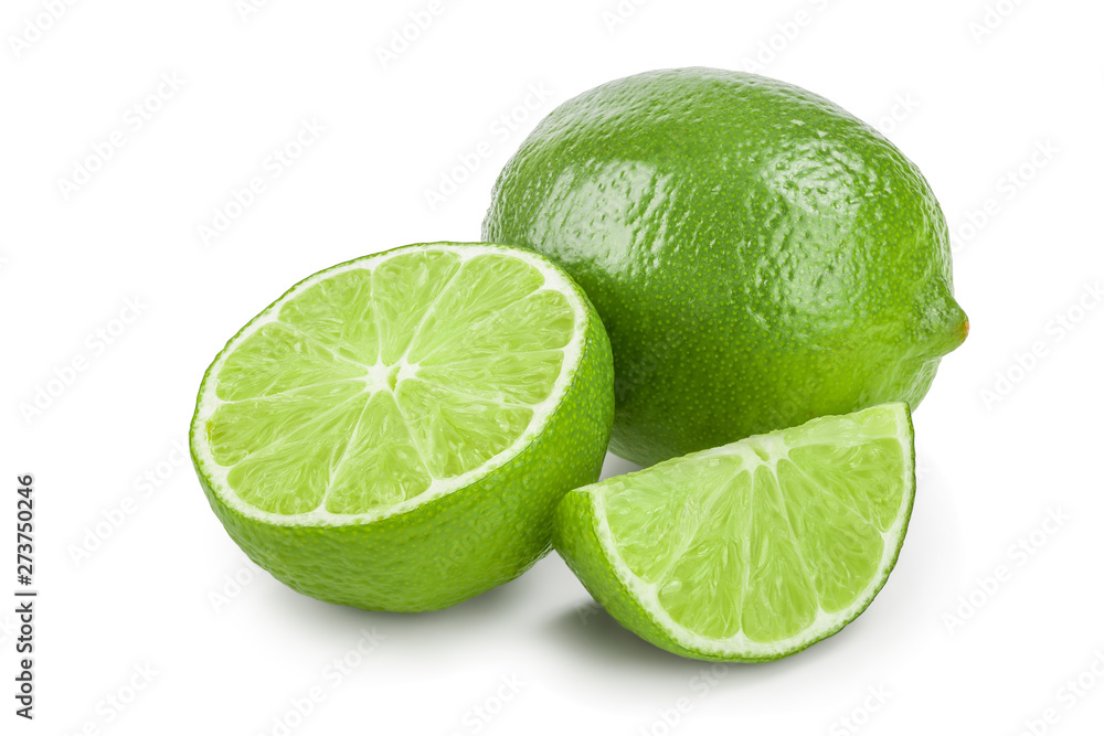 lime with half isolated on white background lime with half isolated on white background