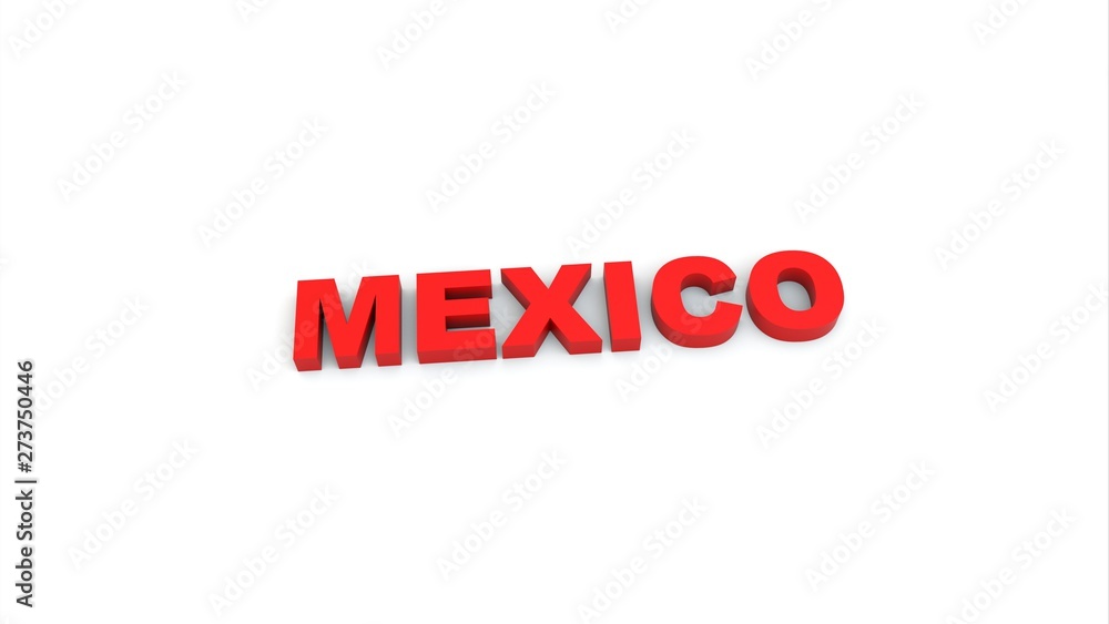 Mexico white background 3d illustration