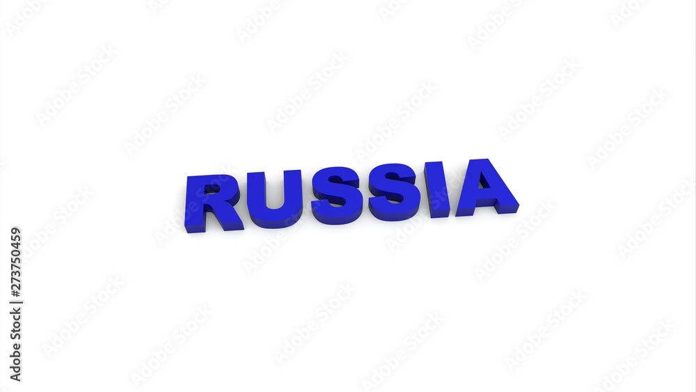 Russia white background 3d illustration