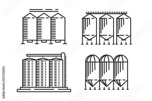 Silo outline design concept from Agriculture, Simple granary line art element photo