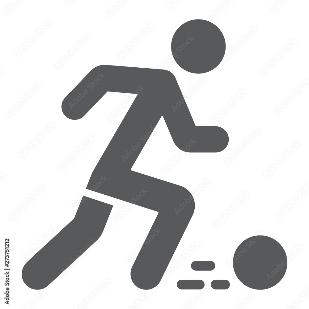Soccer player glyph icon, sport and football, footballer sign, vector graphics, a solid pattern on a white background. Soccer player glyph icon, sport and football, footballer sign, vector graphics, a solid pattern on a white background.