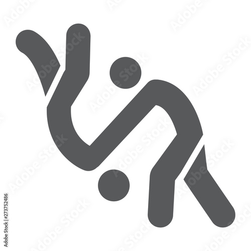 Judo glyph icon, sport and combat, karate sign, vector graphics, a solid pattern on a white background.