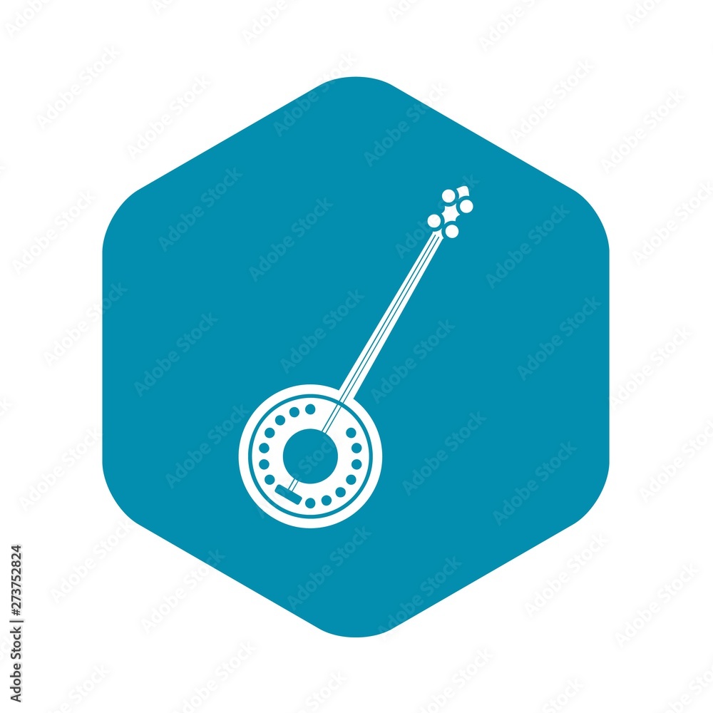 Banjo icon in simple style on a white background vector illustration Banjo icon in simple style on a white background vector illustration