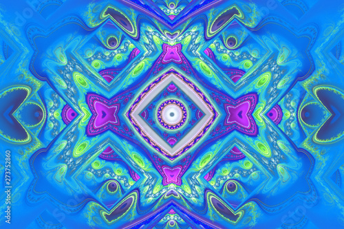 Blue illustration fractal background geometric shapes book cover magick explo...