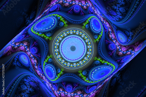 Blue illustration fractal b...