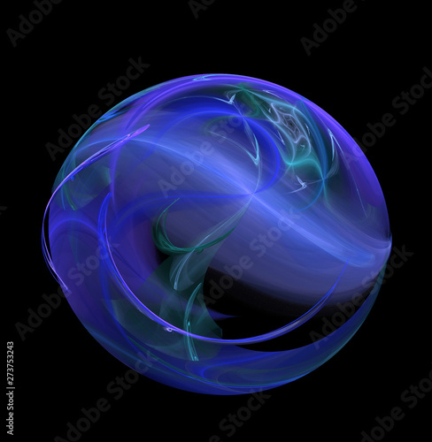 Blue illustration fractal background geometric shapes book cover magick explo...