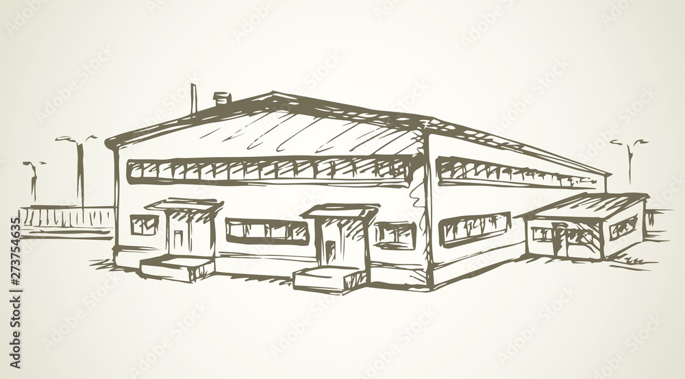 Warehouse for storage. Vector drawing