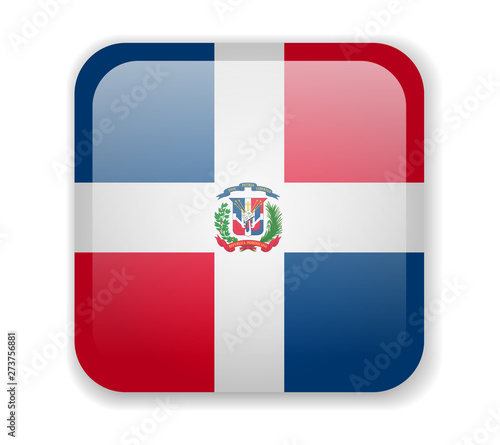 Free Download Dominican Republic flag bright square icon on a white background - GFXLoad