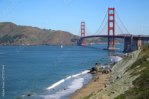 Golden Gate Bridge from Baker bridge - San Francisco, California