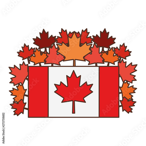 Maple leaf flag and canada symbol design