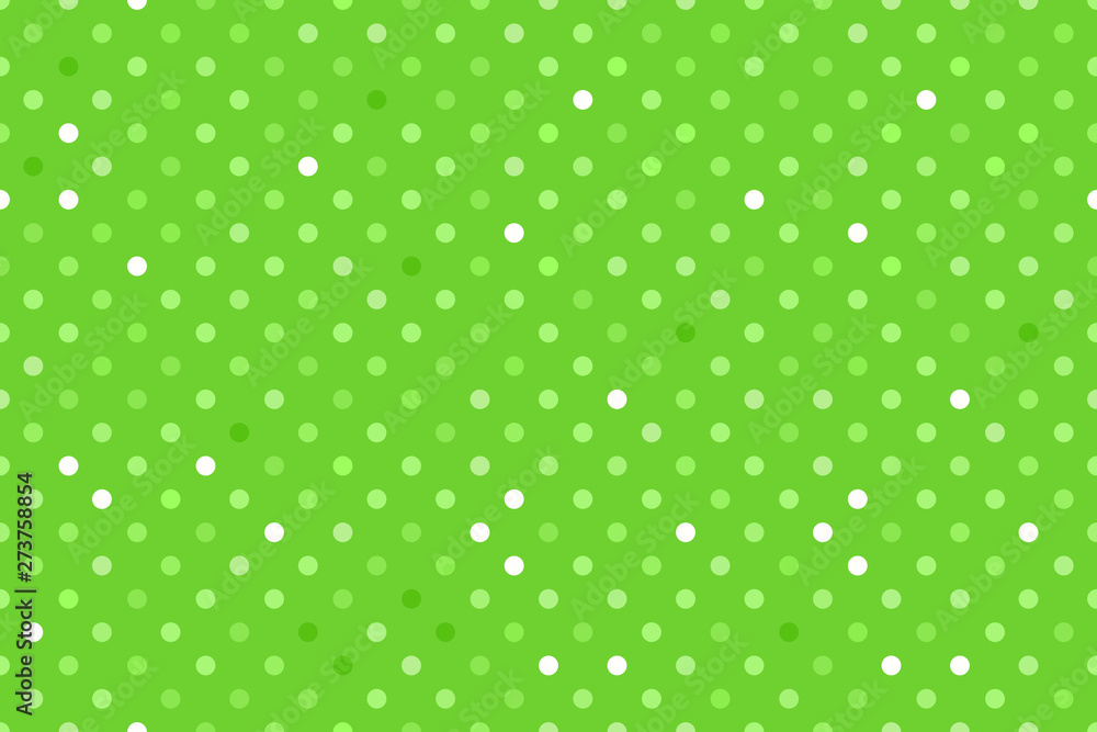 Green polka dot. Wide Seamless pattern Vector background. Kids surface design