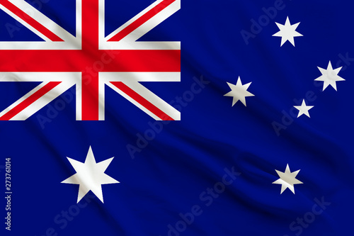 beautiful australia flag on delicate silk with soft folds in the wind © kittyfly
