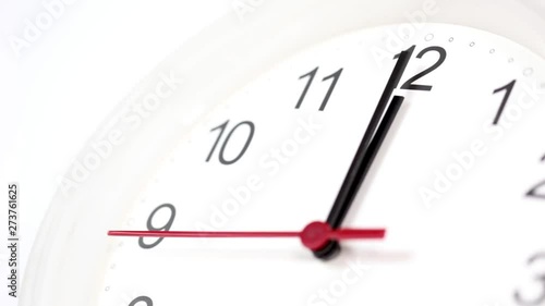 black numeral analog clock on a white background