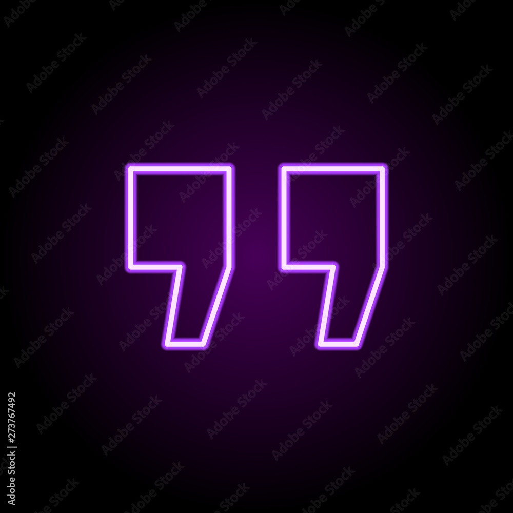 quote, editorial neon icon. Elements of editorial design set. Simple icon for websites, web design, mobile app, info graphics quote, editorial neon icon. Elements of editorial design set. Simple icon for websites, web design, mobile app, info graphics