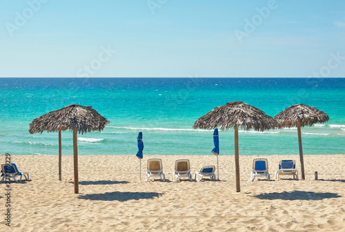 Varadero, chairs and umbrellas on the beach