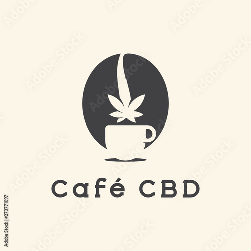 Cannabidiol coffee cbd bean custom logo design inspiration 
