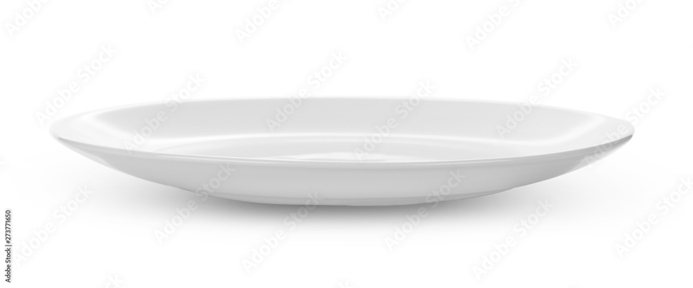 Empty white plate isolated on a white background Empty white plate isolated on a white background