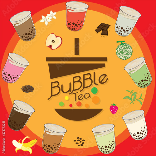 bubble tea menu graphic template