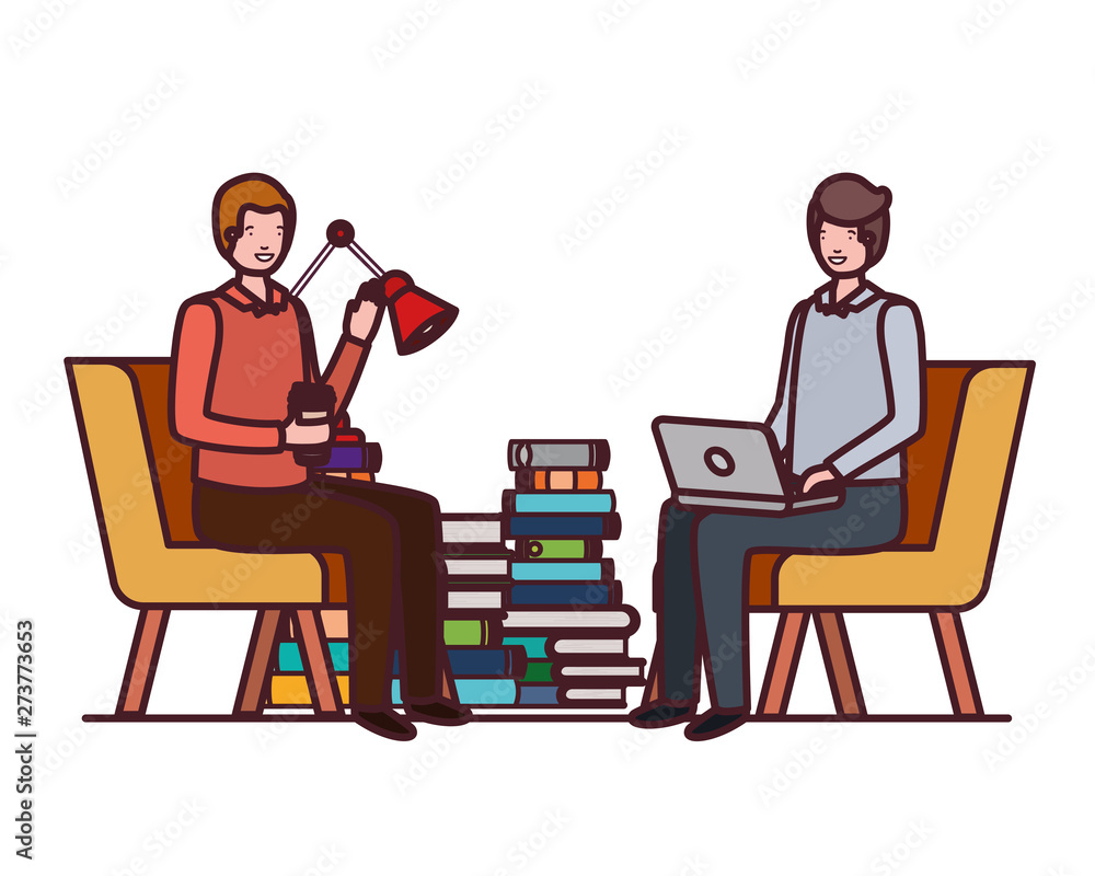 Fototapeta premium men sitting in the work office with white background