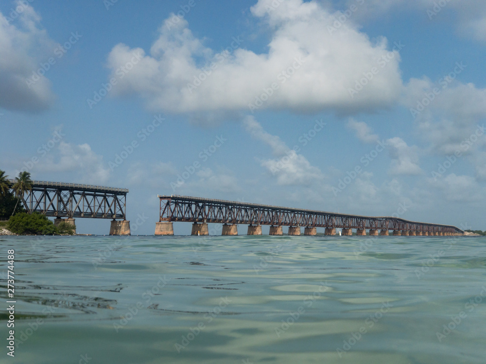 Clear waters of the Florida Keys at Bahia Honda near the old Flagler railroad bridge