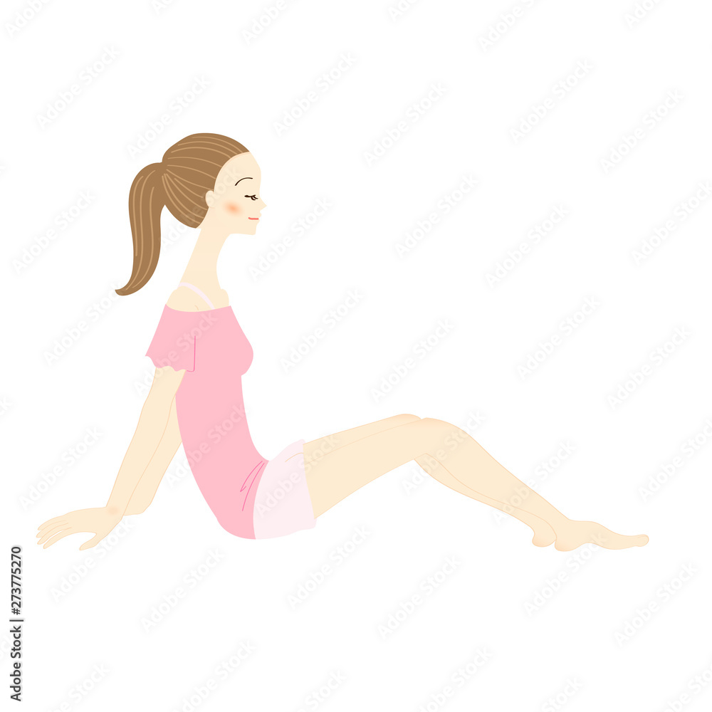 Fototapeta premium ストレッチする女性 エクササイズ ヨガ