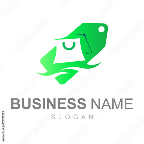 cheap shopping logo with luxury, logo ready to use