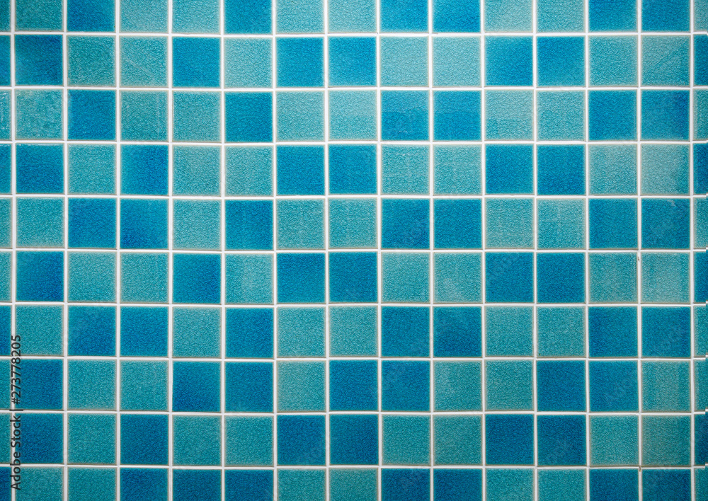 Blue mosaic tiles texture background