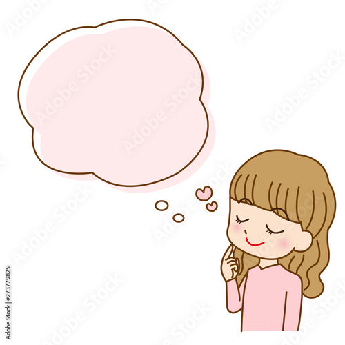 若い女性のイラストアイコン　キャラクター