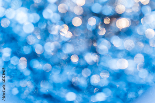 Abstract gold and blue bokeh