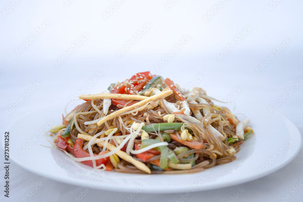 Bean Sprout, glass noodle with vegetables Bean Sprout, glass noodle with vegetables