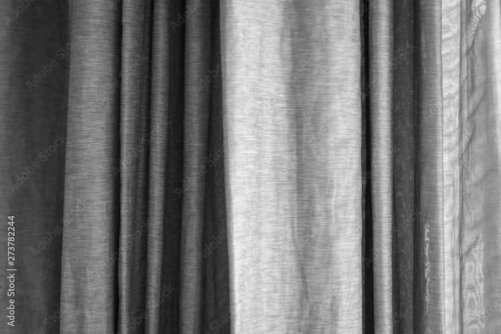Fototapeta premium White and gray curtains at the windows