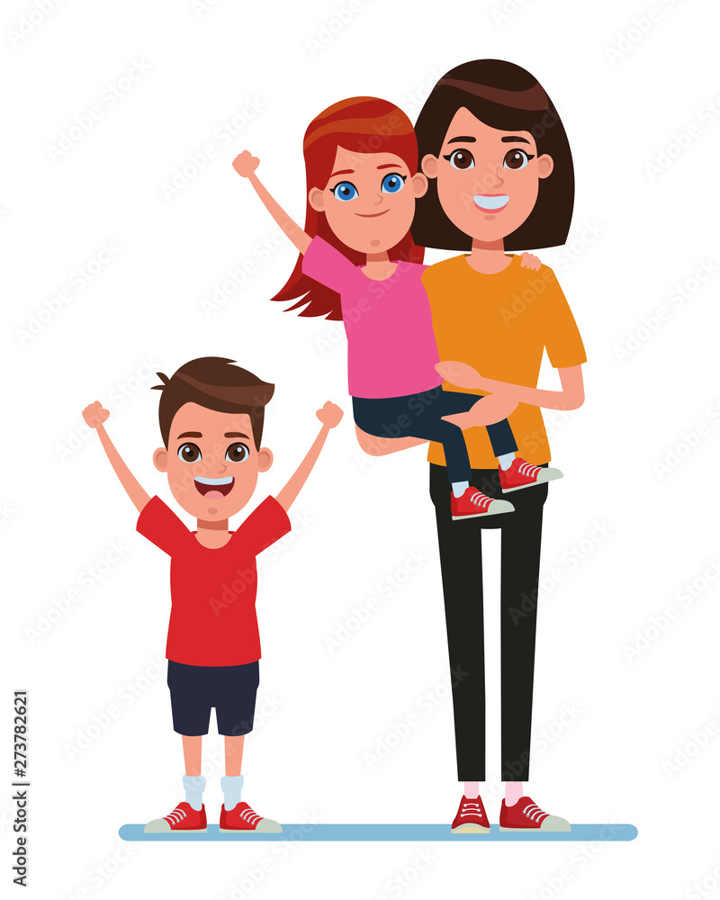 Fototapeta premium family avatar cartoon character portrait