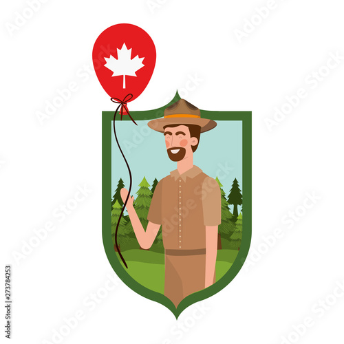 Forest ranger man cartoon design